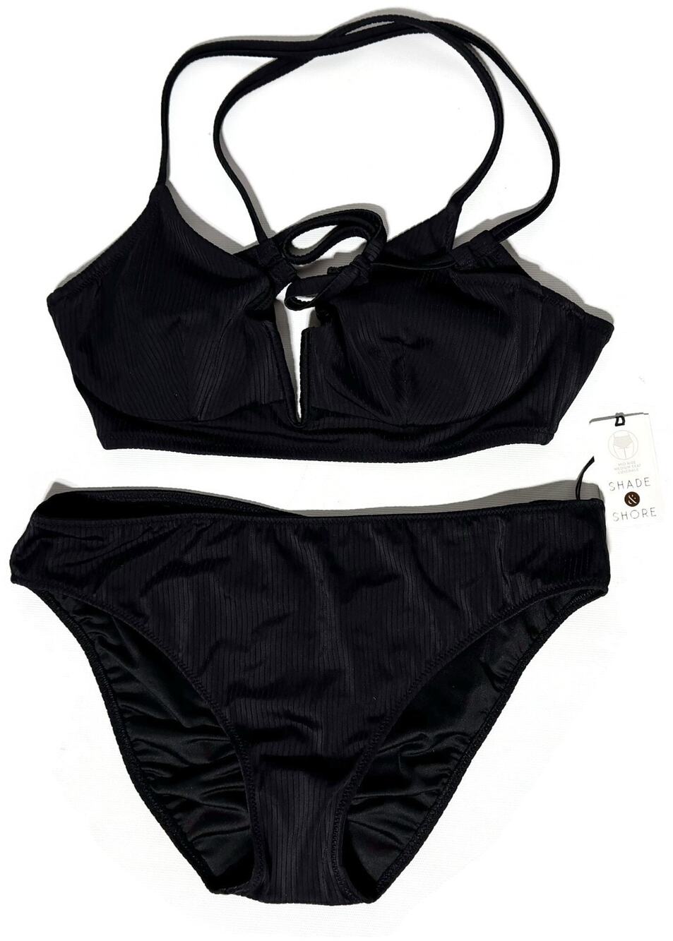 Shade & Shore Target Womens Black 2 Piece Bikini Swimsuit Size Medium 8-10
